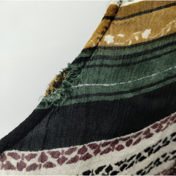 PTNY Midi Dress Size M Gauzy 3/4 Sleeve Brown Green Lightweight Eart tones fairy - Picture 8 of 12